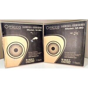 MICCA M-8C WHITE 2-WAY 100 WATTS 8 INCH IN-CEILING SPEAKERS *LOT OF 2* NEW NOB